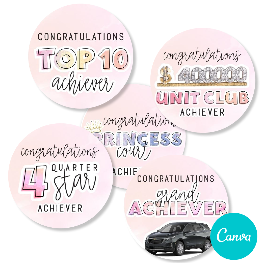Recognition Printable Sticker Template Digital Stickers Glam Boss Graphics