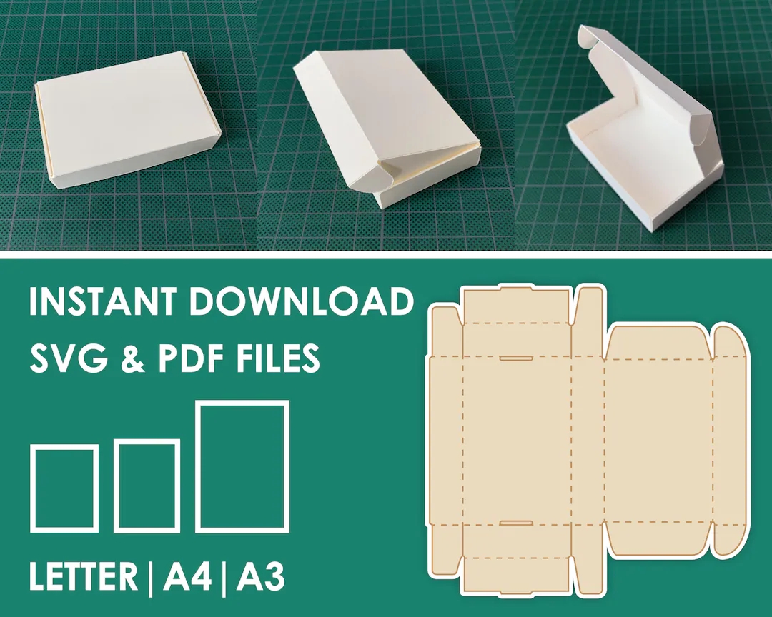 Rectangular Packaging Box Template SVG PDF 8 5x11 A4 A3 Sheet Instant Download Etsy UK