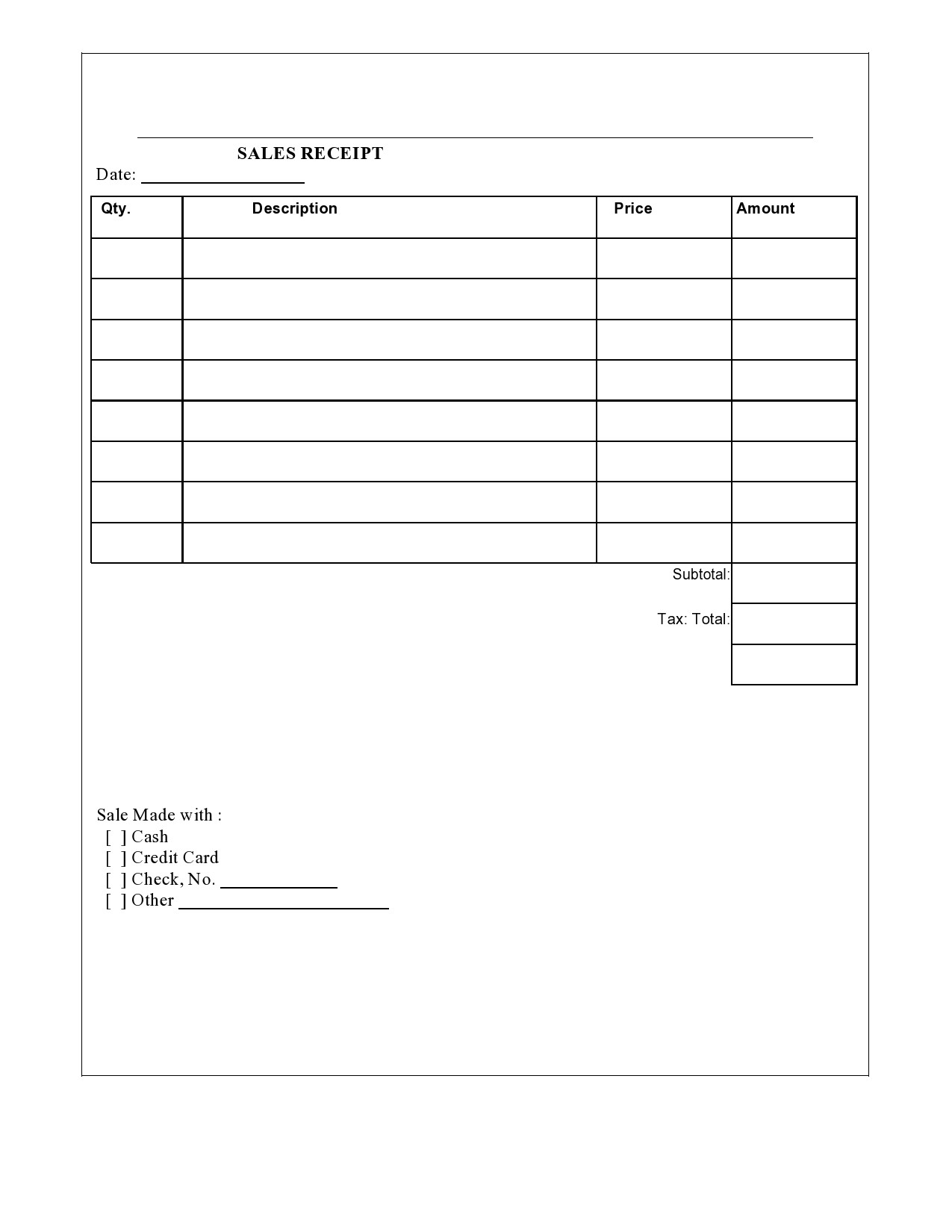 Sales Receipt Examples 12 Examples Google Docs Google Sheets Worksheets Library