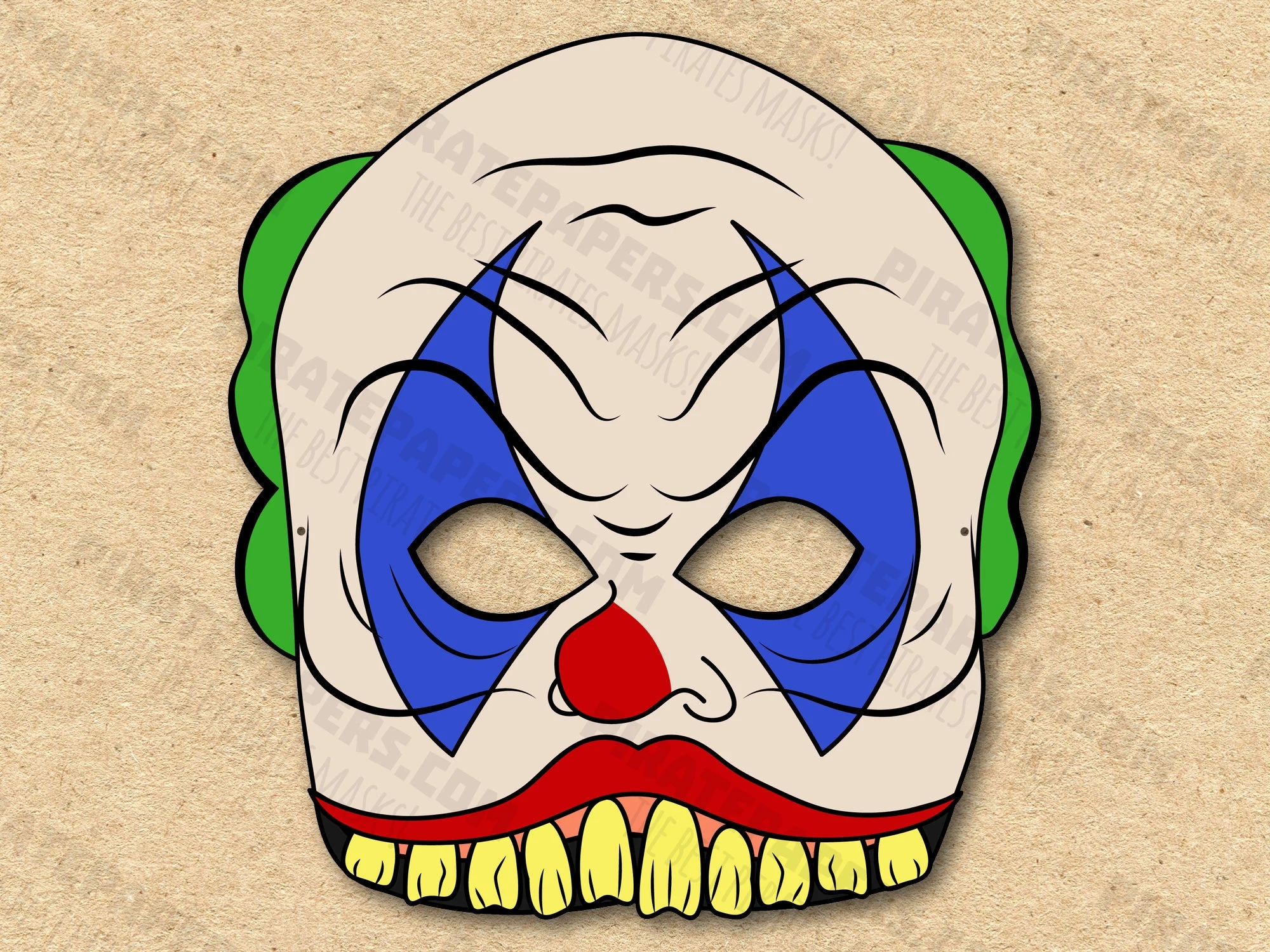 Scary Clown Mask Printable Paper DIY For Kids And Adults PDF Template Instant Download For Birthdays Halloween Party Costumes Etsy UK