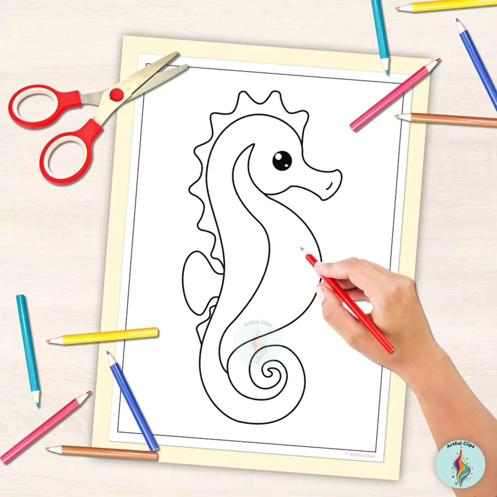 Printable Seahorse Template