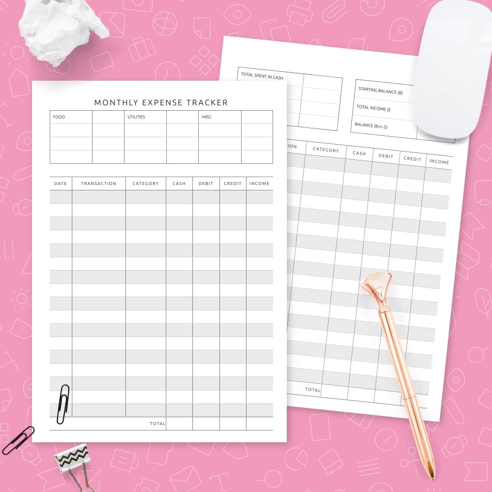 Expense Tracker Printable Template
