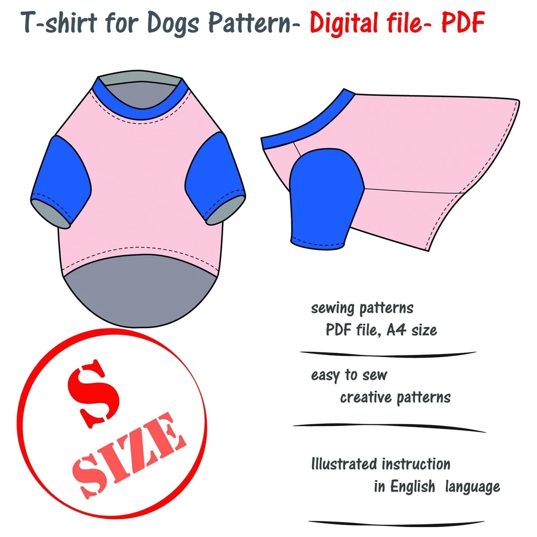 Small Dog s T shirt Sewing Pattern Small Dog Clothes Pattern Dog Sweater Pattern Blouse Dog PDF Clothes Pet Top Dog PDF Blouse Dog Etsy