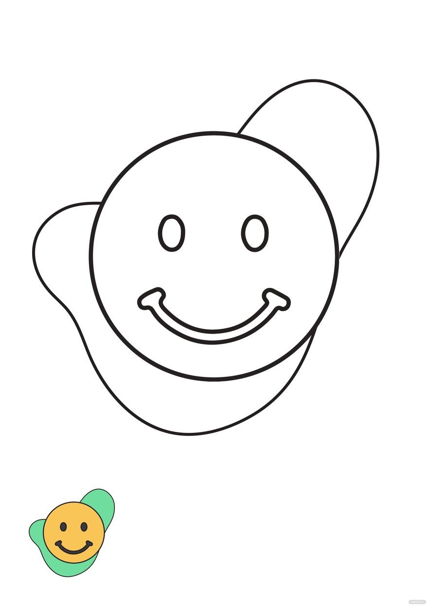 Smiley Face Coloring Page In PDF JPG Download Template