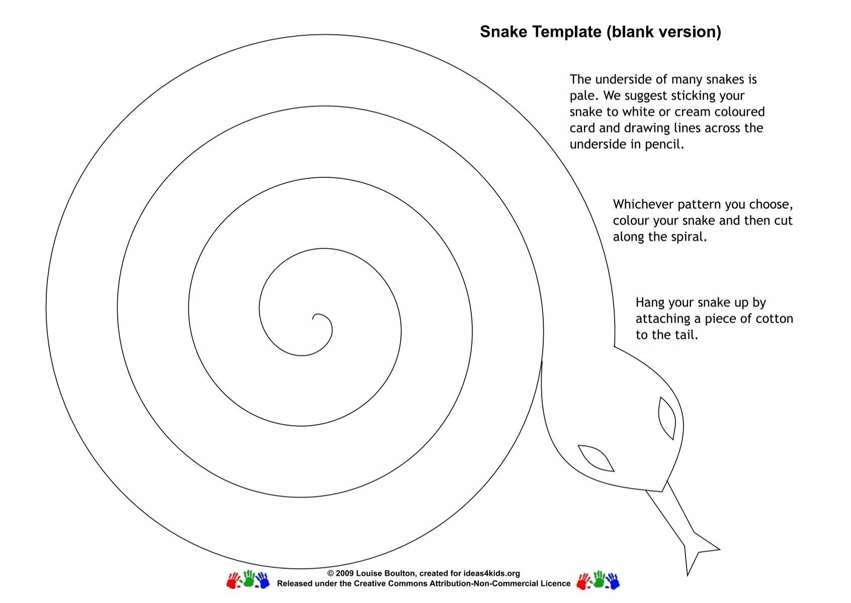 Snake Template blank Version Ideas4kids