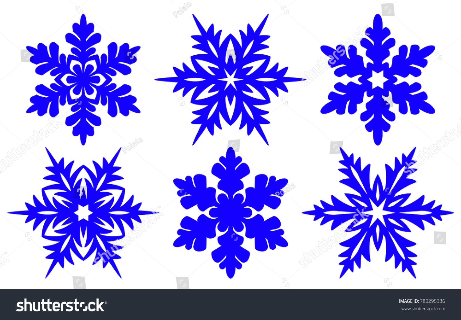 Snowflake Templates Blue Gessoed Vector
