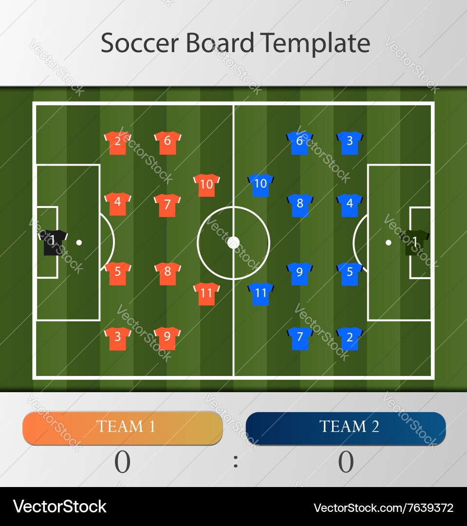 Soccer Board Template Royalty Free Vector Image