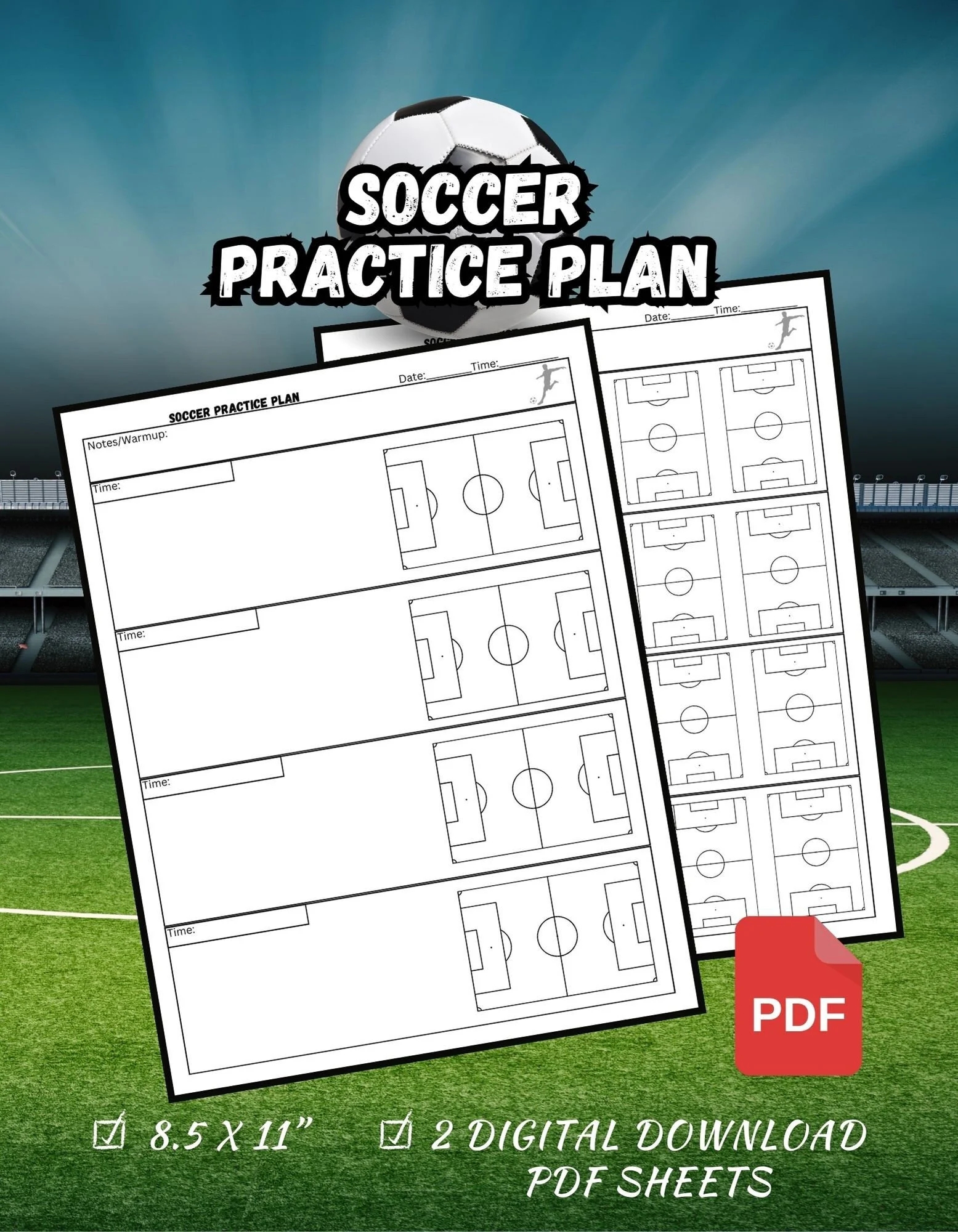 Soccer Practice Plan Sheets 8 5x11 2 Digital Downloads Soccer Coach Plans Soccer Coaching Practice Sheets Etsy UK