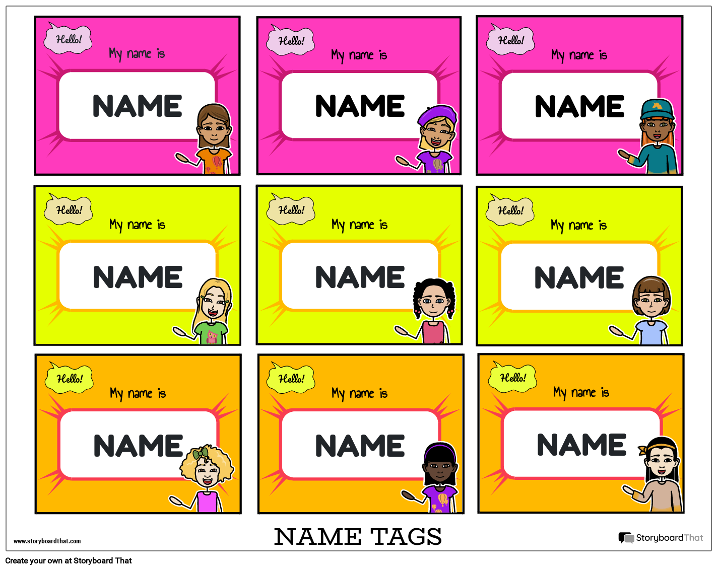 Storyboard That Create Custom Name Tags Online In 2025