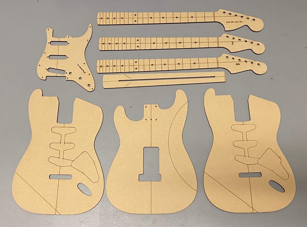 Stratocaster Template Package 50s 60s 70s Complete Guitar Worksheets Library
