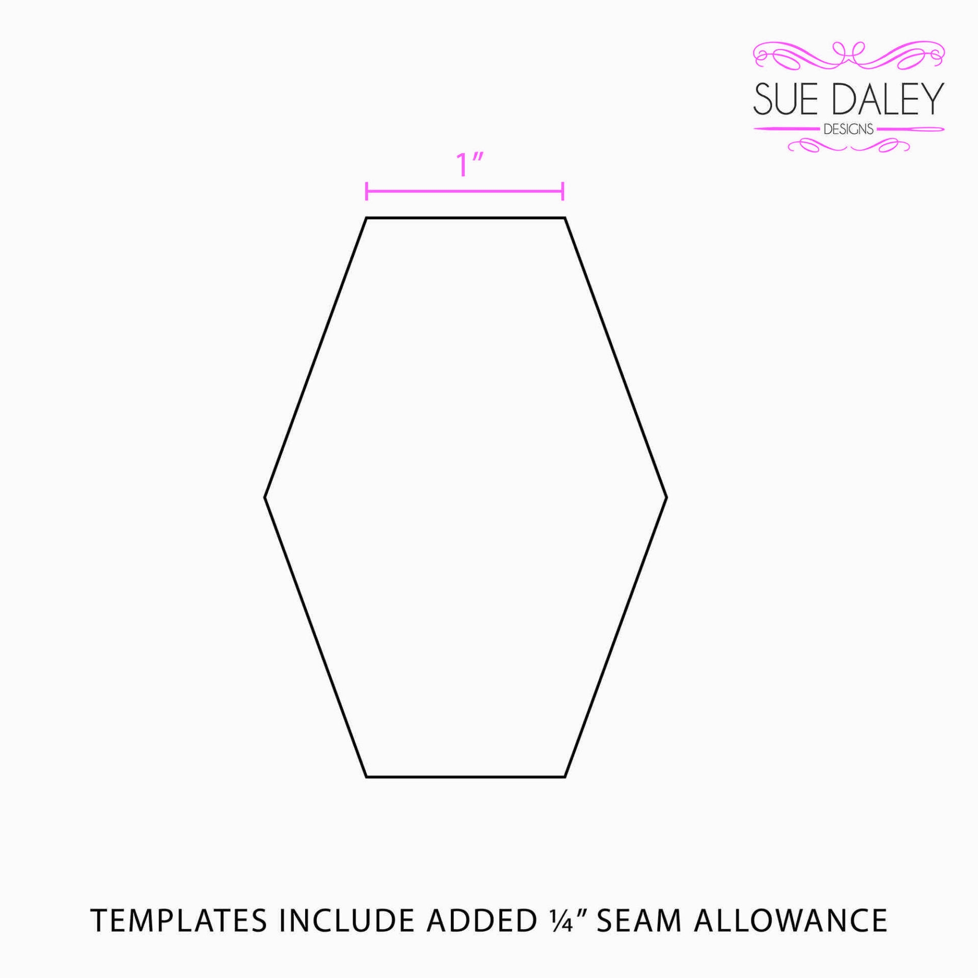 Sue Daley English Paper Piecing Acrylic Coffin Template 1 Inch Little Patch Of Heaven