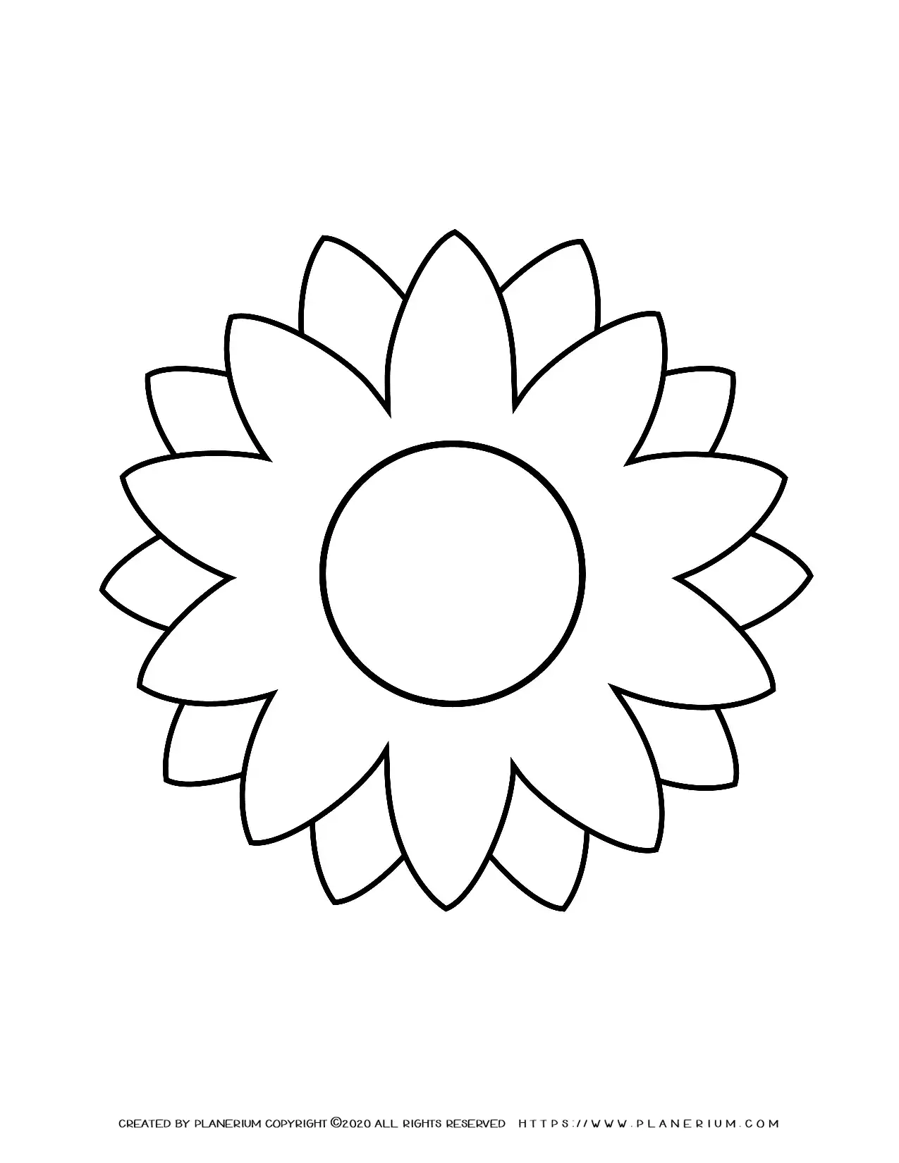 Sunflower Outline Template Perfect For Thanksgiving Crafts