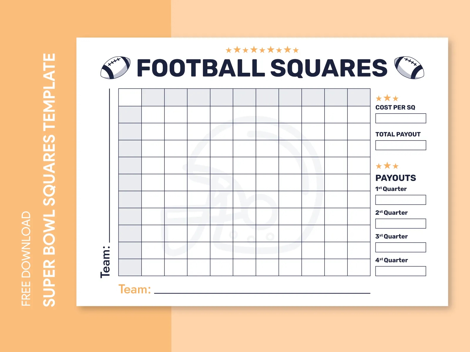 Free Printable Super Bowl Pool Template