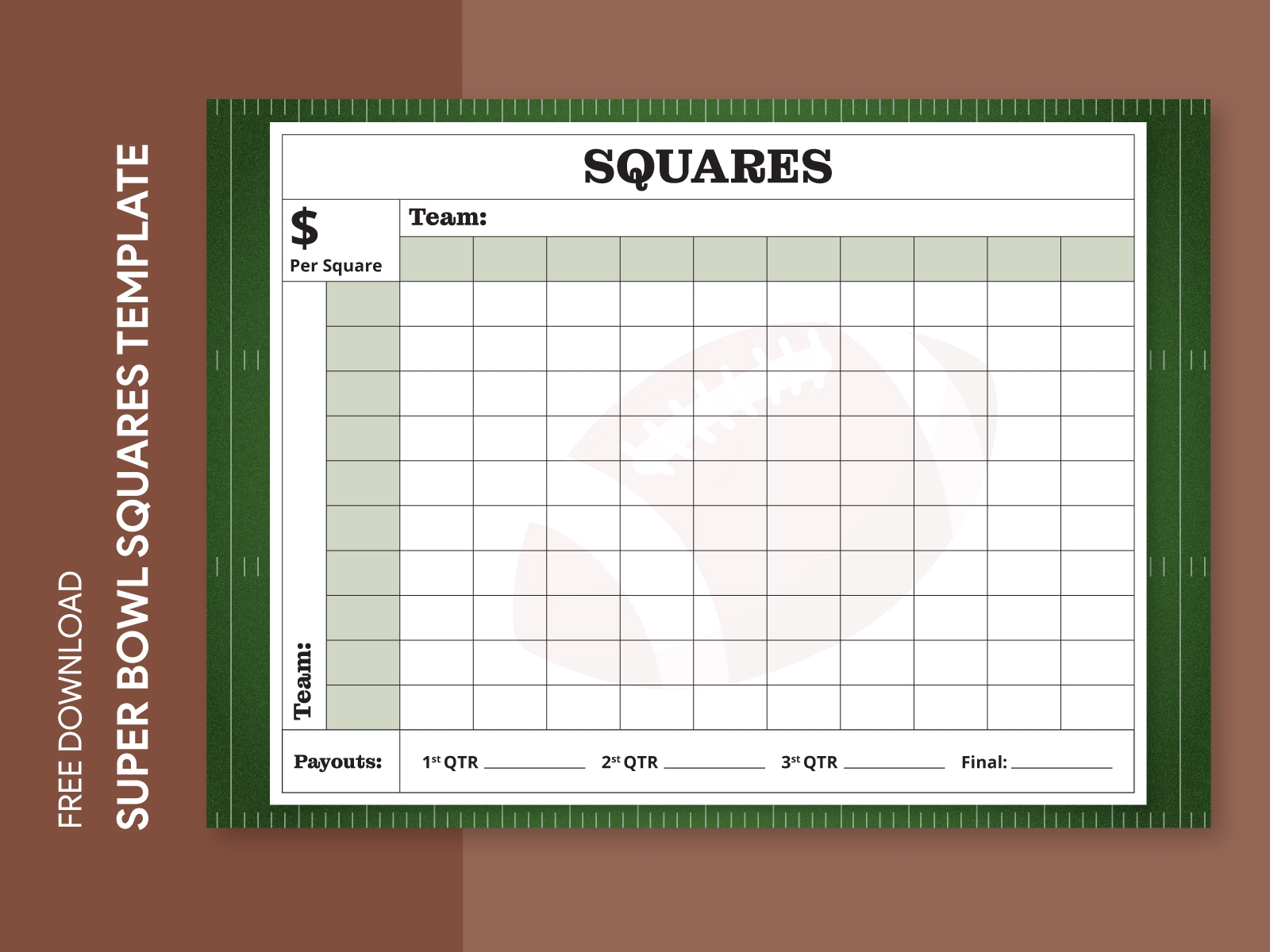 Super Bowl Squares Templates For Free Download Gdoc io