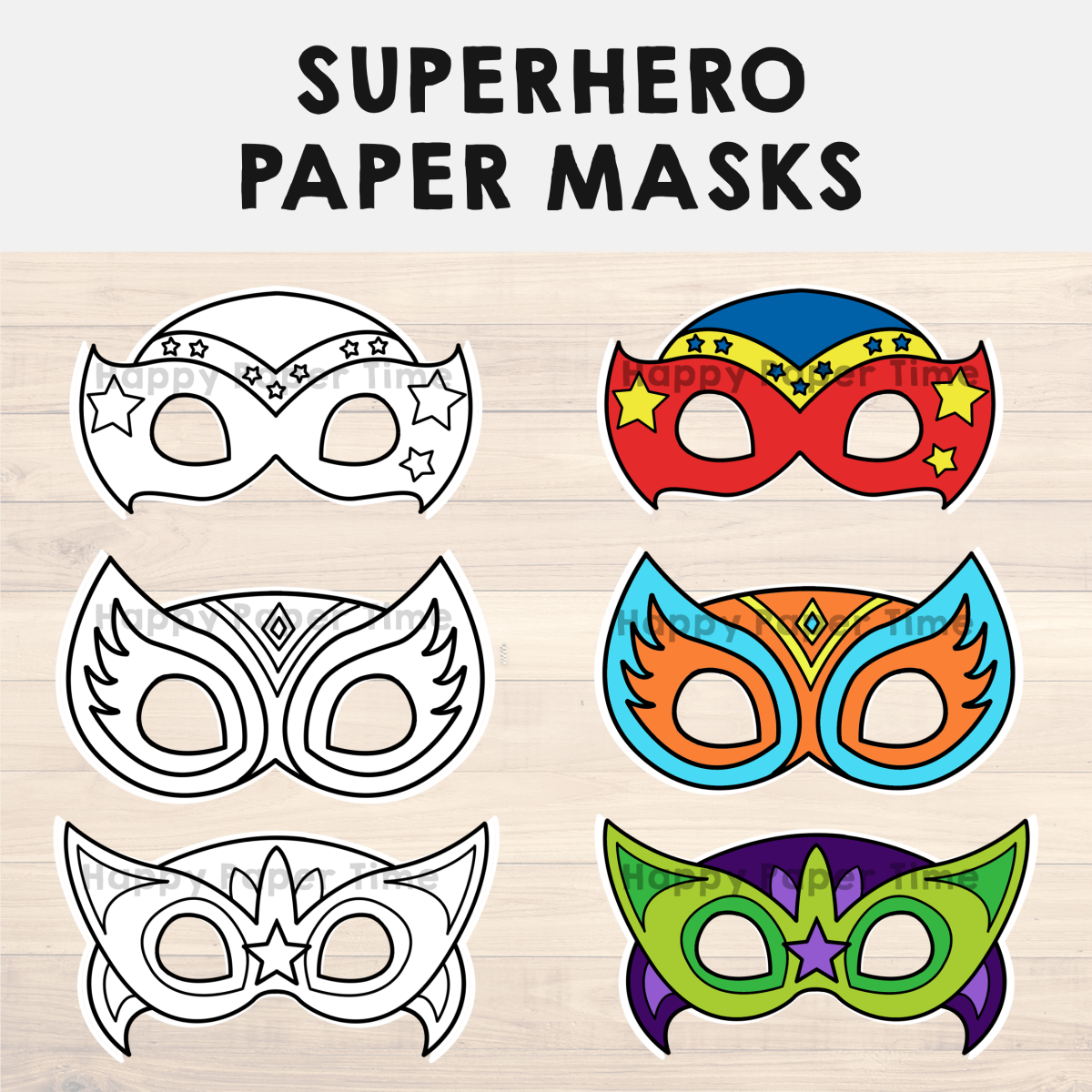 Superhero Paper Masks Printable Hero Coloring Craft Activity Costume Template Made By Teachers