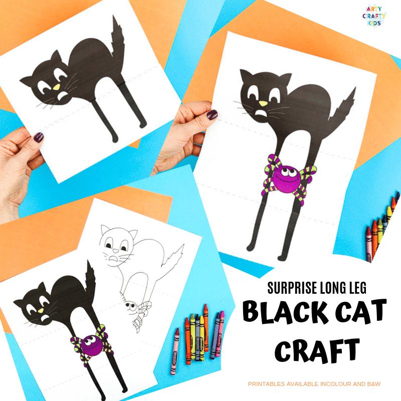 Surprise Black Cat Printable Craft Arty Crafty Kids