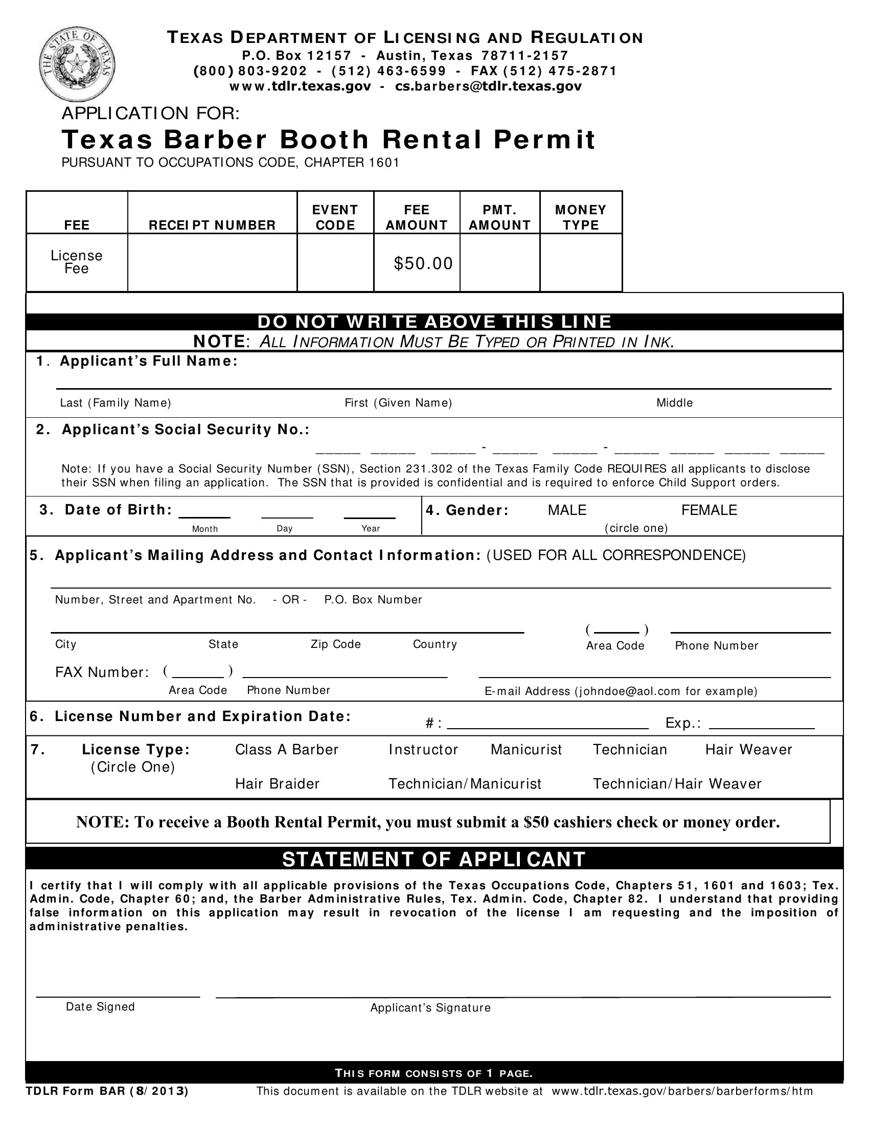 Printable Blank Texas Temporary Paper Id Template