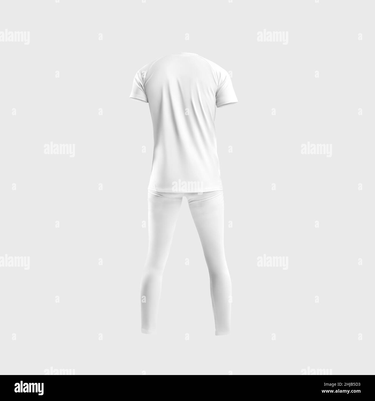 Template Of White Male Sportswear For The Gym 3D Rendering For Design Print Back Mockup Of A Men s T shirt Tight Pants Leggings Compression U Stock Photo Alamy