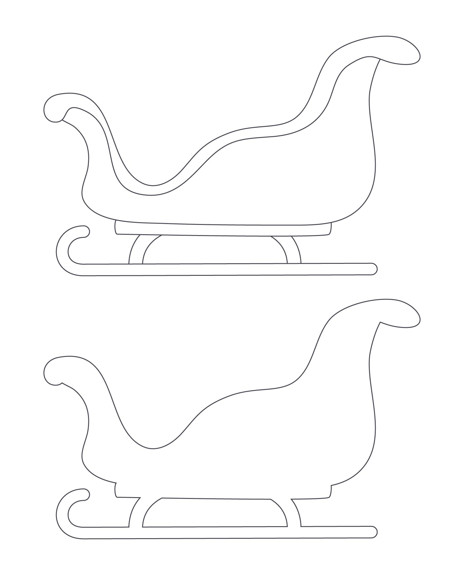 Templates Christmas Sleigh 15 Free PDF Printables Printablee
