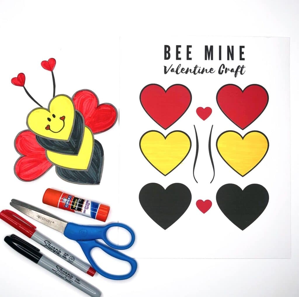 The Best Printable Valentine s Day Bee Craft Seasoned Sprinkles