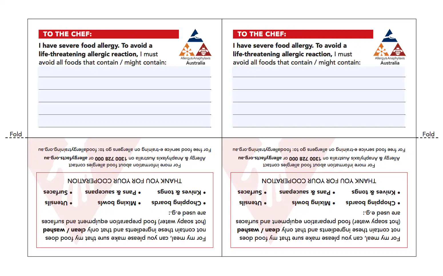 These Multilingual Chef Cards Are Helping People With Food Allergies Eat Out SBS Food