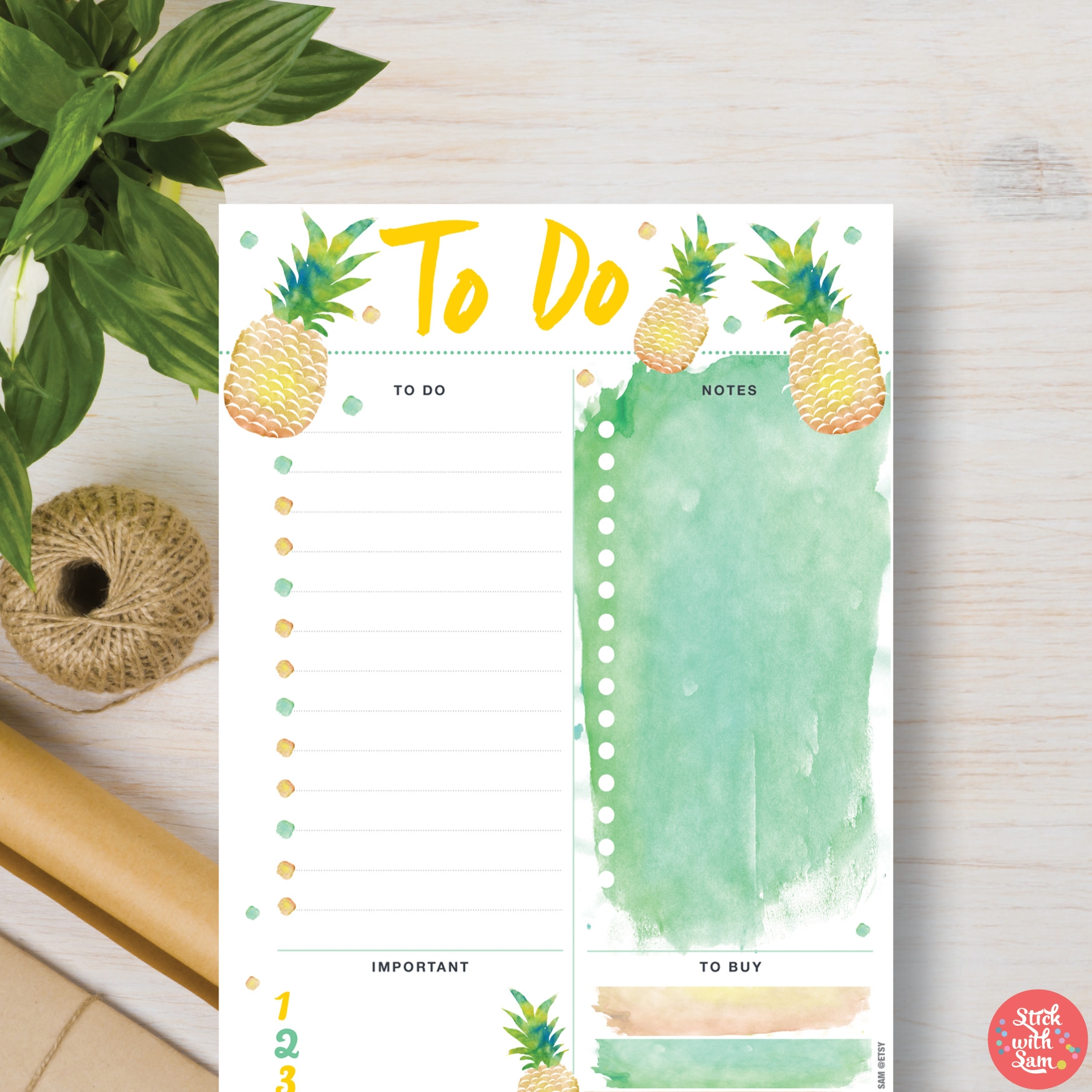 Pineapple Printable Template