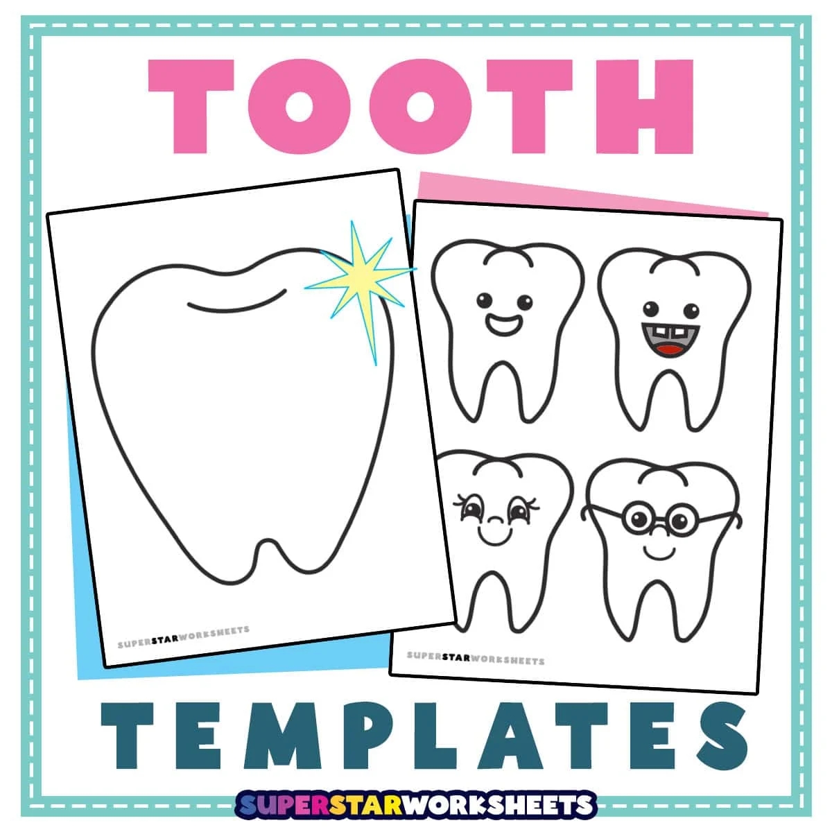 Tooth Template Free Printables Superstar Worksheets Tooth Template Free Printables Superstar Worksheets
