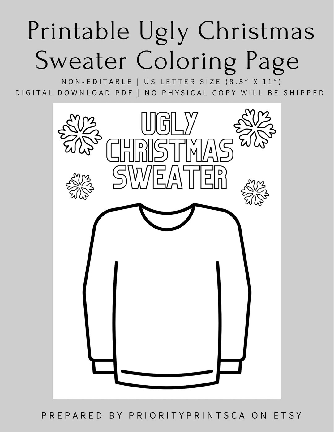 Free Printable Sweater Template