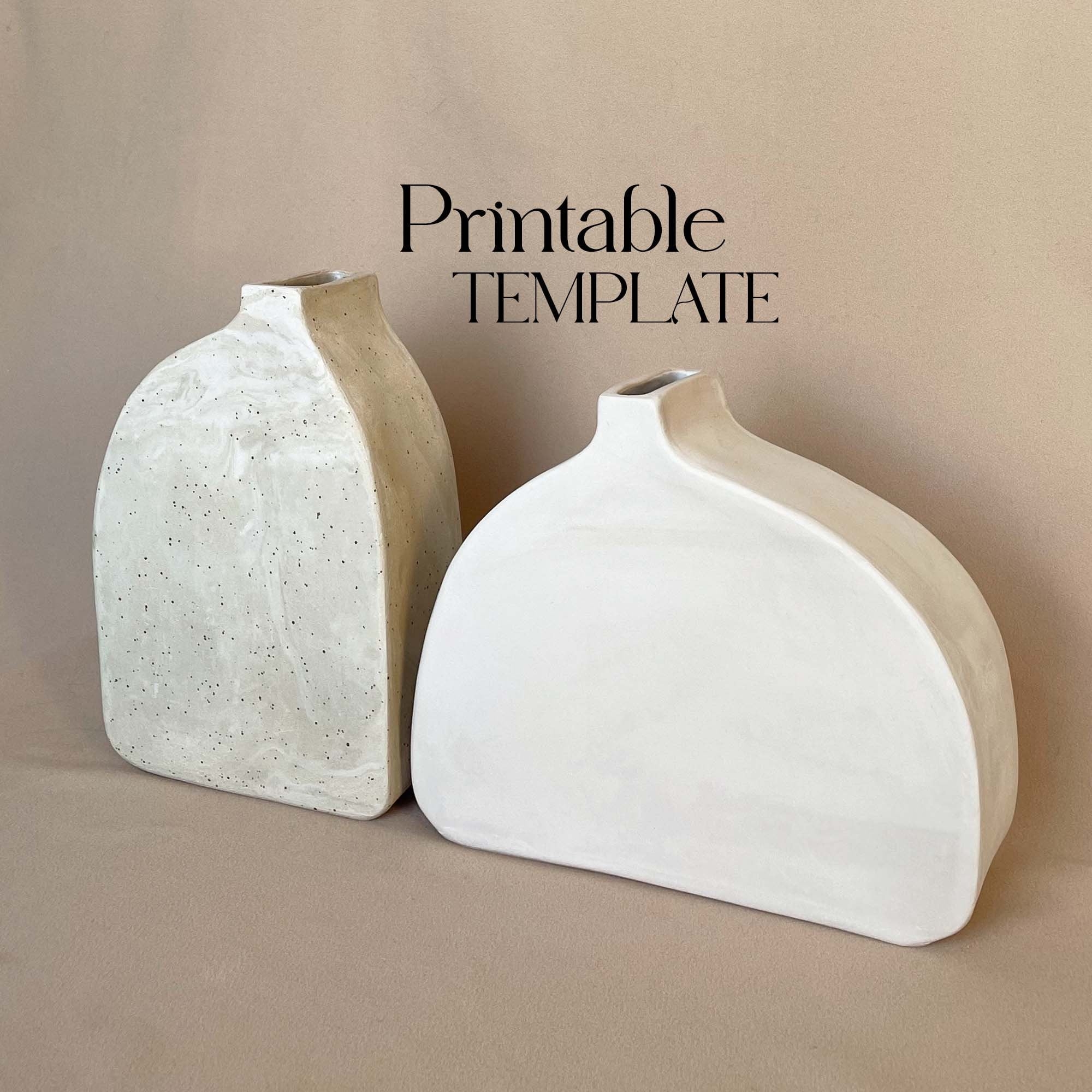 Vase Templates SET Ceramics Tools Slab Building Vessel Easy DIY Ceramic Vase Pottery Templates For Slab Building Tutorial Etsy