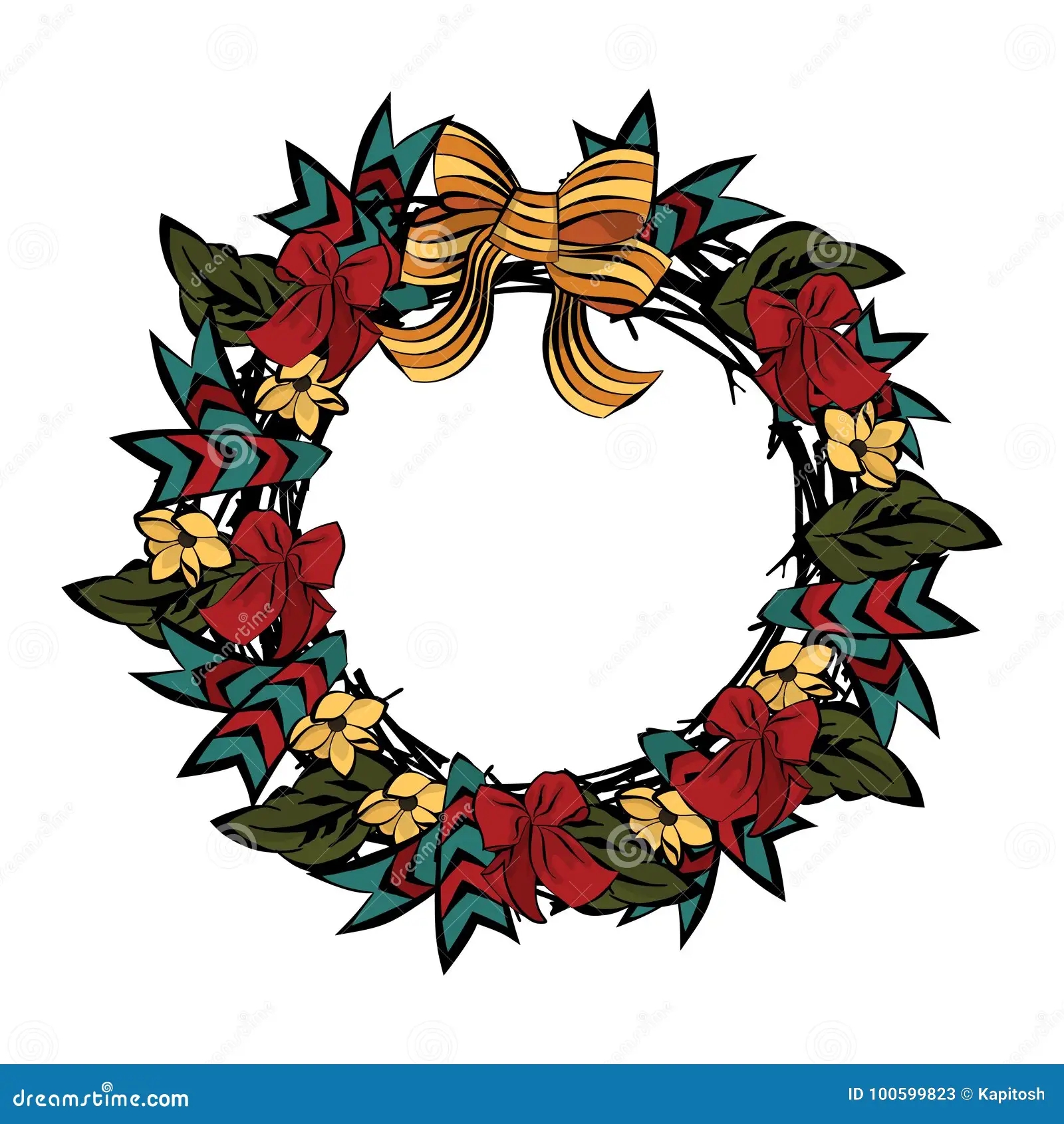 Vintage Wreath Template Thanksgiving Day Stock Vector Illustration Of Hand Frame 100599823