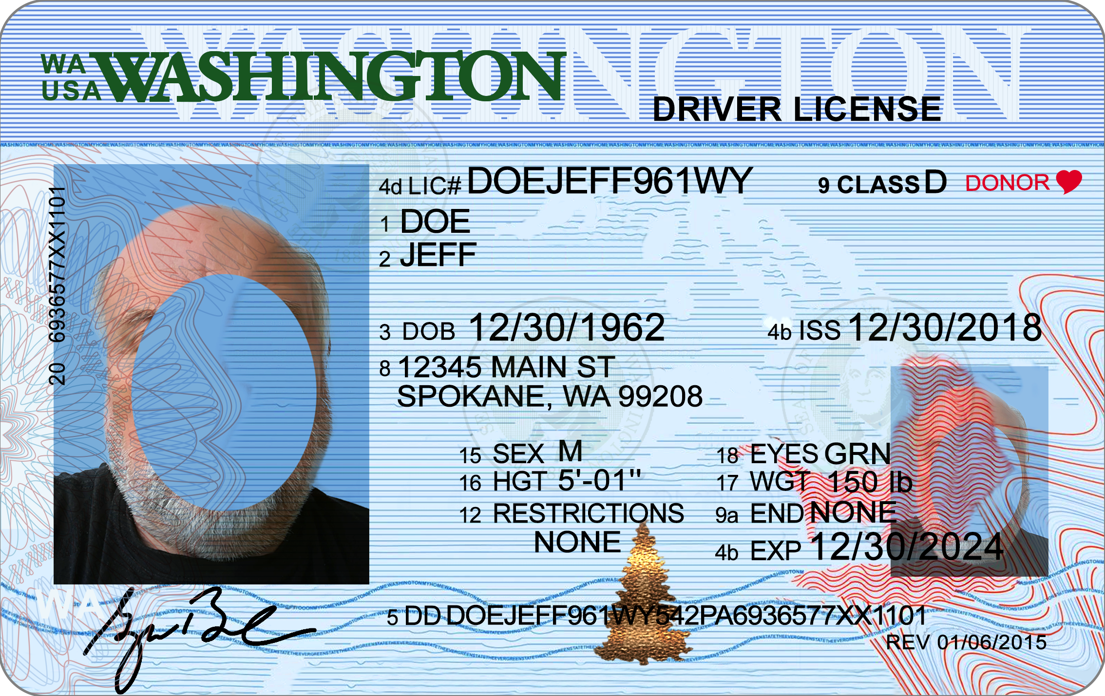 Washington Driving License PSD Template New 1200DPI Driving License Template