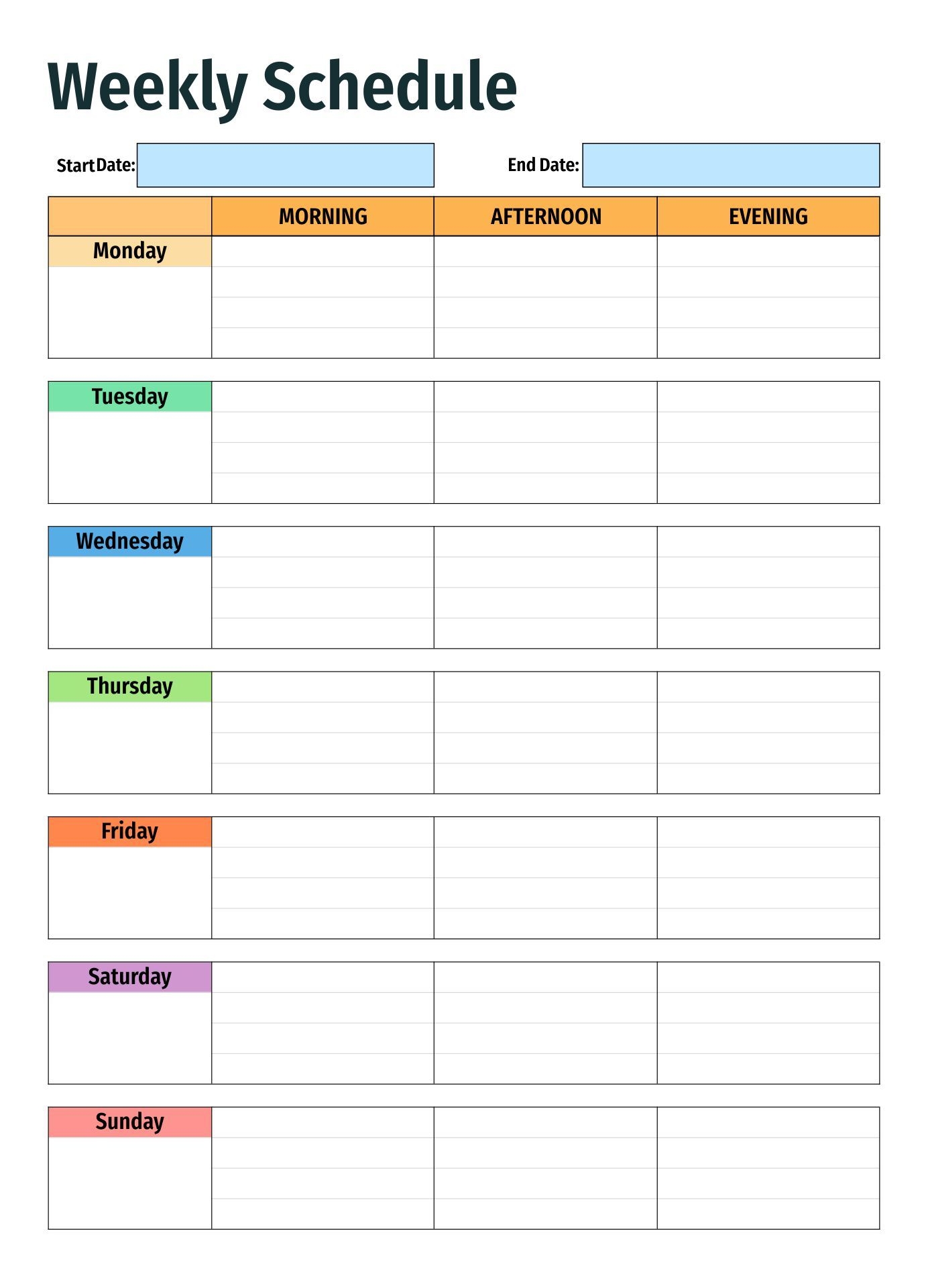 Weekly Planner Calendar Template 10 Free PDF Printables Printablee
