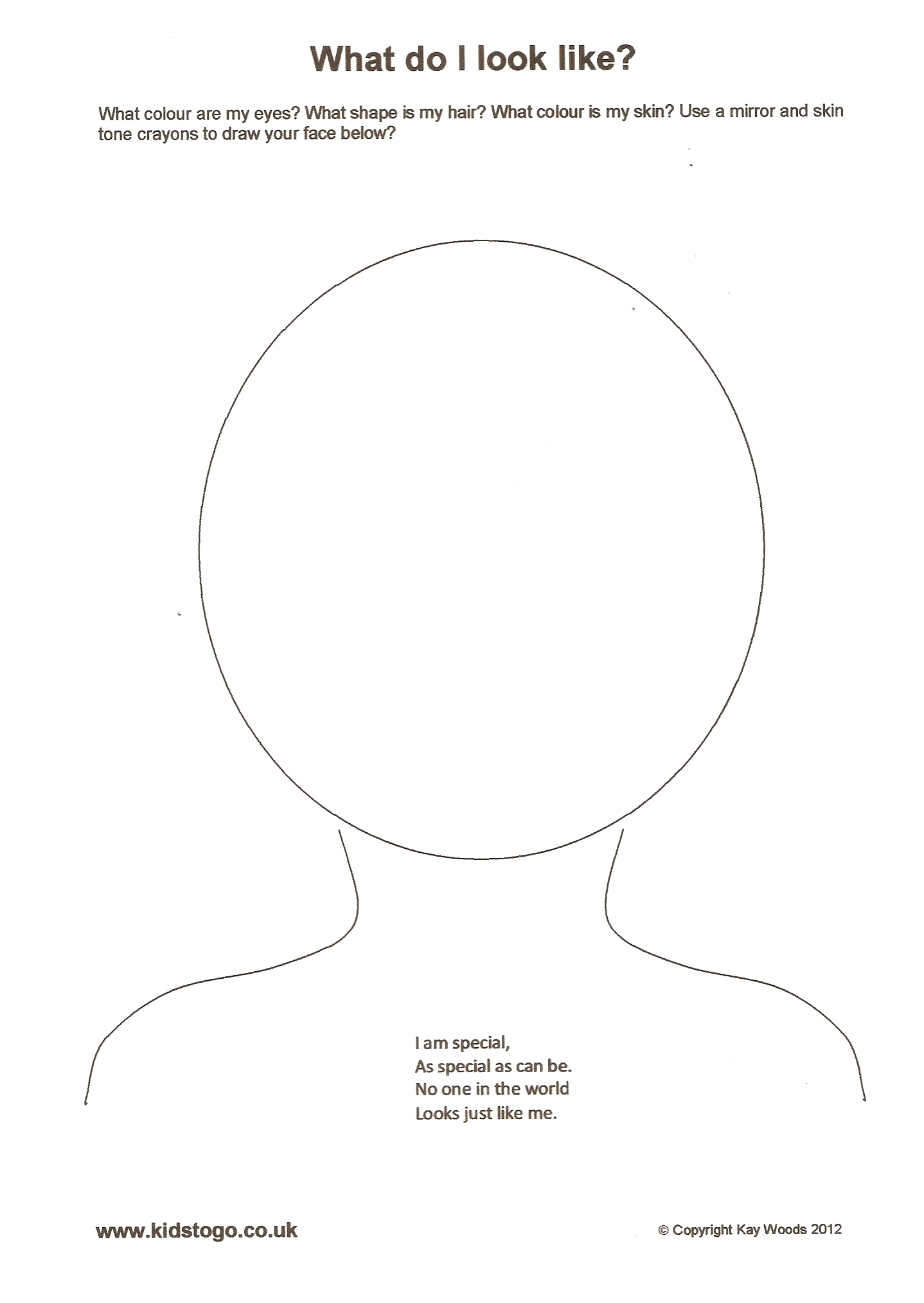What Do I Look Like Printable Childminding Best Practice