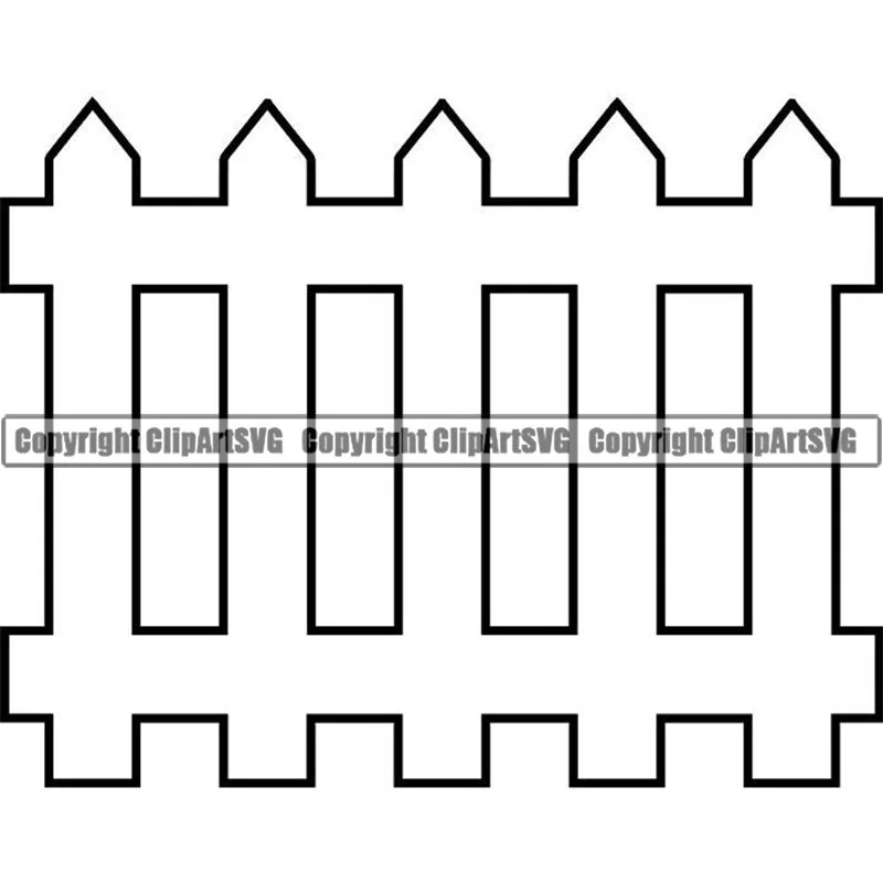 White Picket Fence 1 Wooden House Home Wood Fencing Protection Security Design Element Logo svg EPS PNG Clipart Vector Cricut Cut Cutting Etsy New Zealand