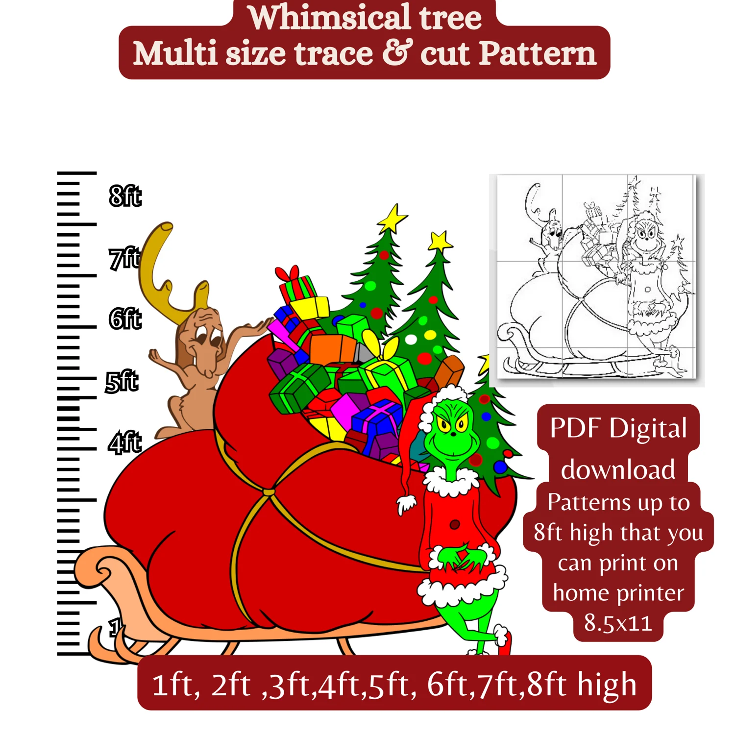 Sleigh Printable Template