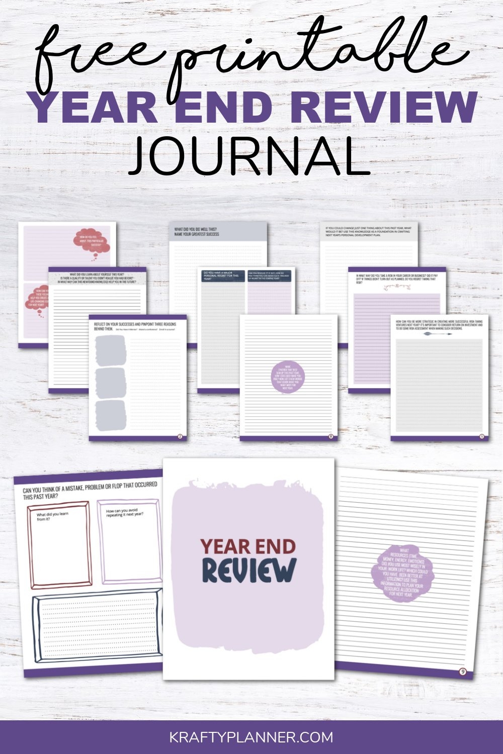 Year End Review Free Printable Journal Krafty Planner