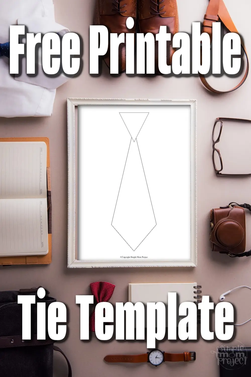 Free Printable Tie Stencil Pattern Template For Kids Simple Mom Project
