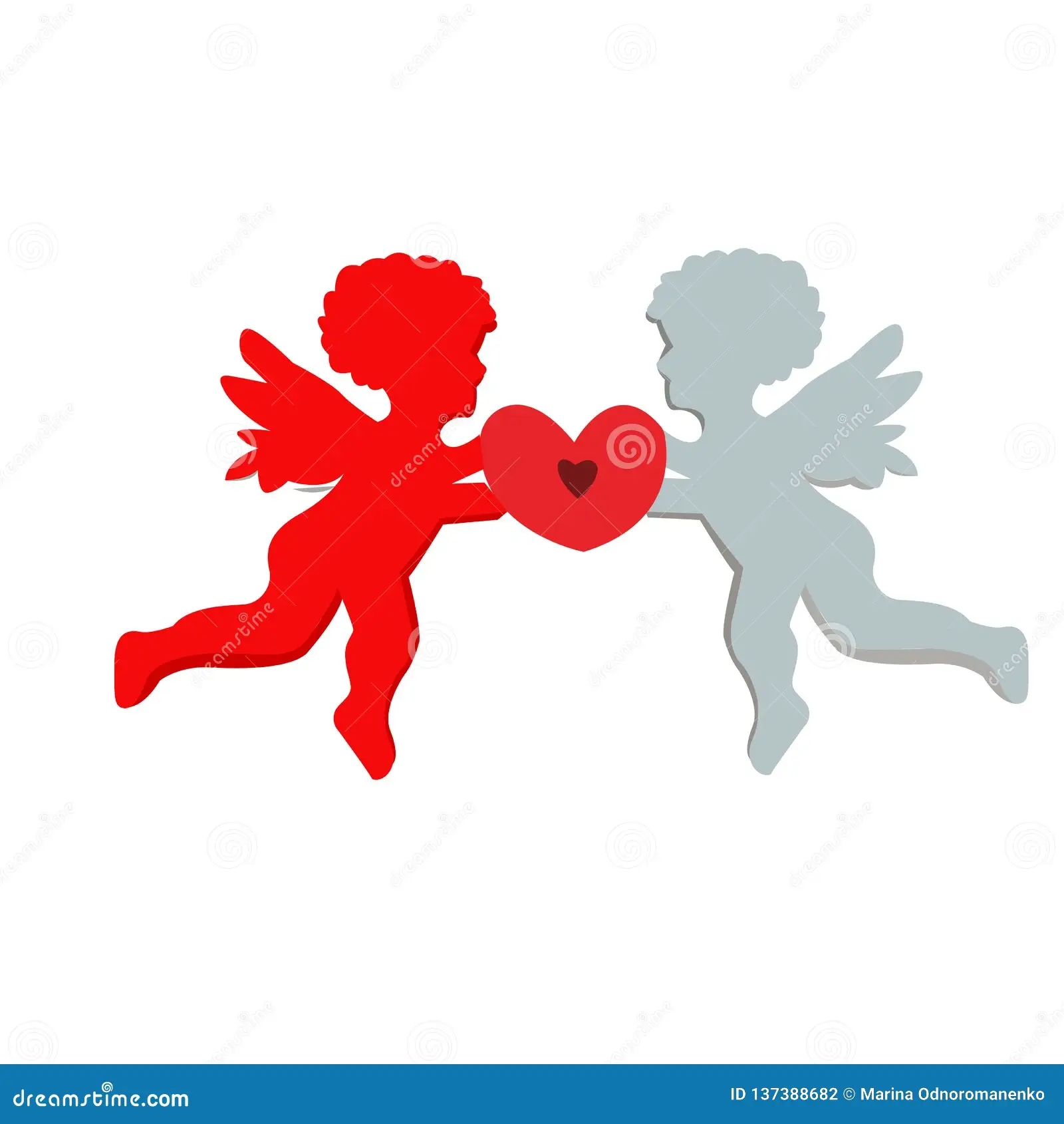 Template Of Cupid For Saint Valentines Day Stock Illustration Illustration Of Little Couples 137388682